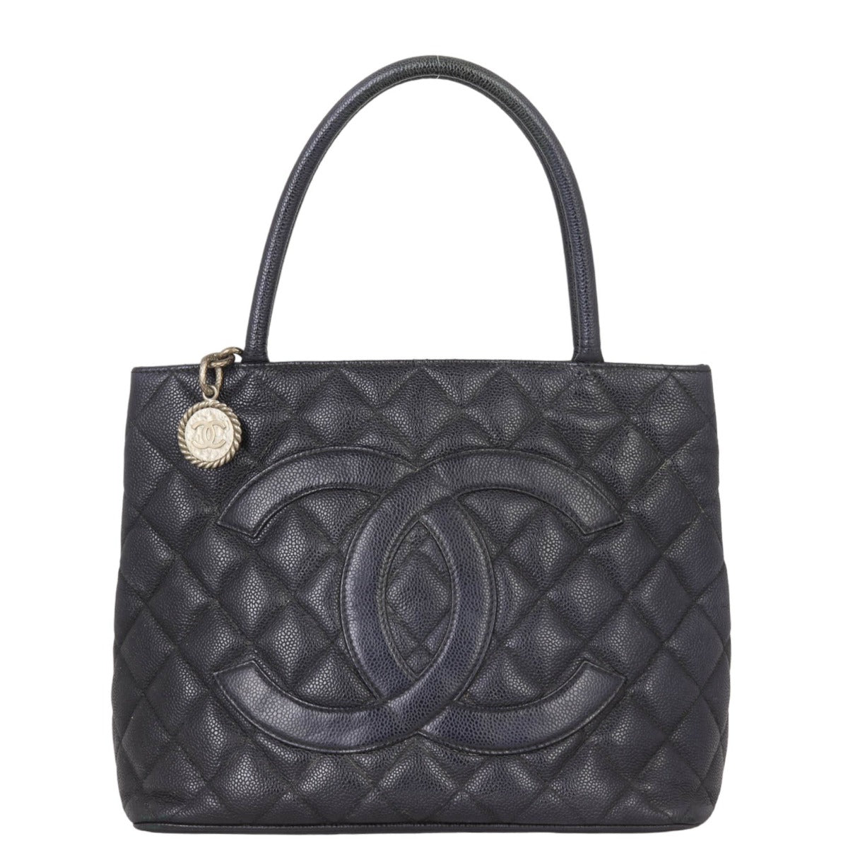 Chanel Medallion Tote Caviar Black Tote Bag