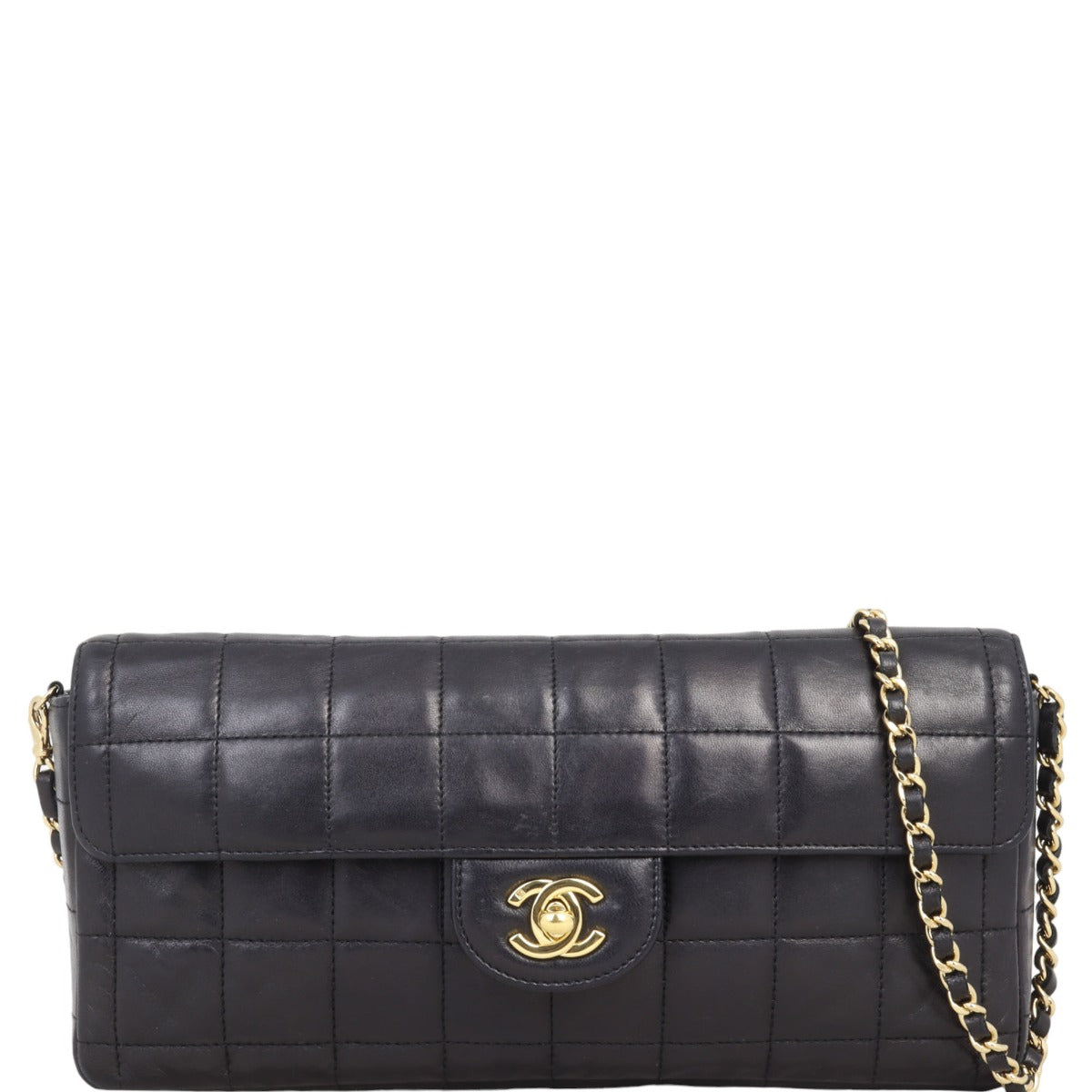 Chanel East-West Chocolate Bar Bag Black Flap Handbag