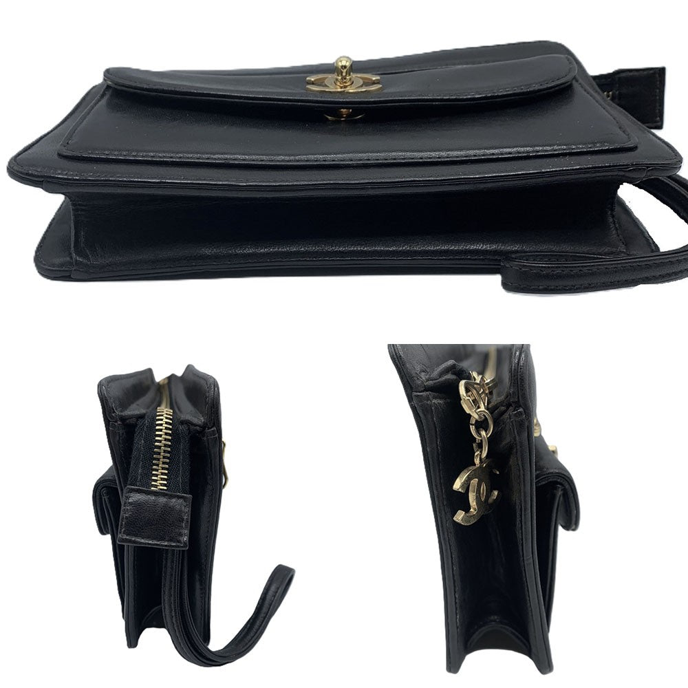 Chanel Leather Clutch Bag Black