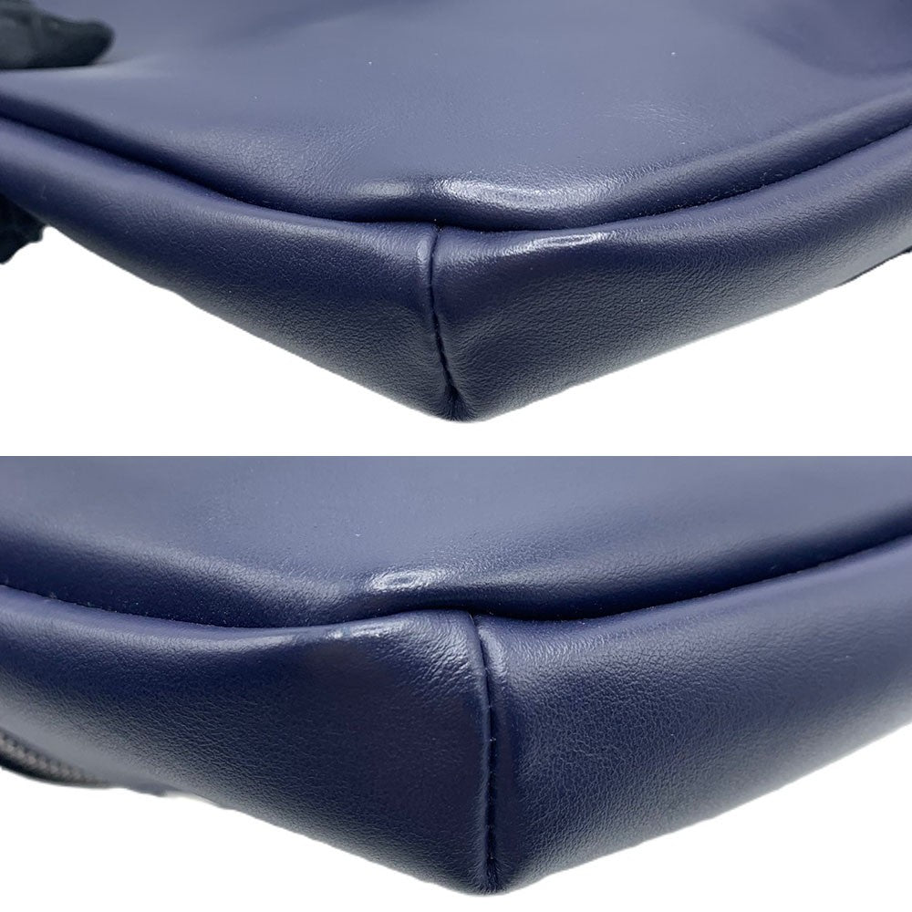 Fendi Bugs Eye Waist Bag Leather Navy Travel Bag