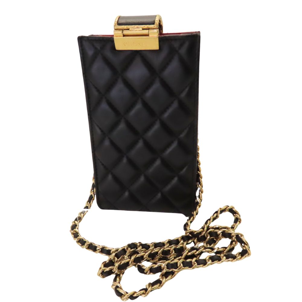 Chanel Lambskin Coco Mark Phone Case Crossbody