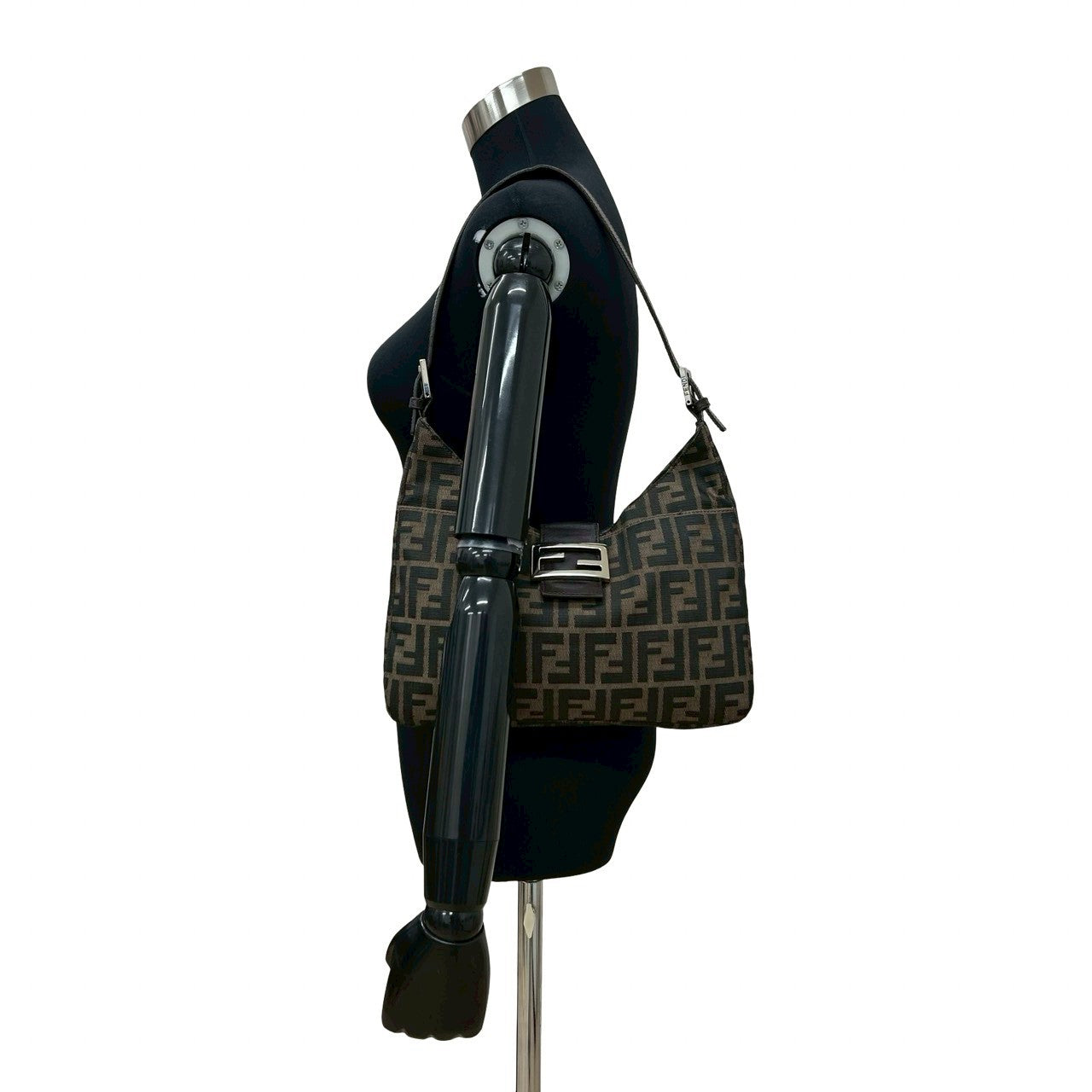 Fendi Mamma Baguette Shoulder Bag Leather Canvas Leather Shoulder Bag