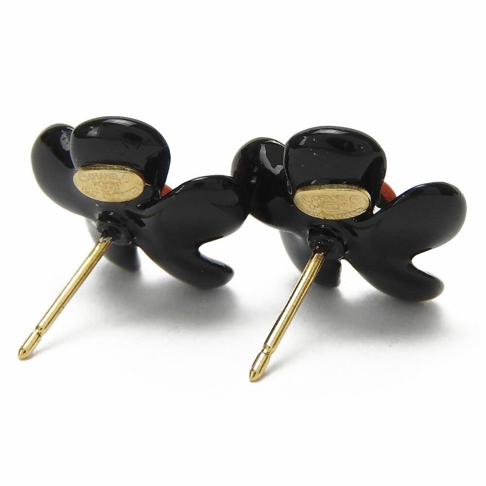 Chanel Pierce Plastic Black Jewelry