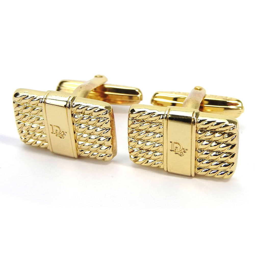 Dior Christian Cuffs Plated Mens Handbag Gold Travel Bag