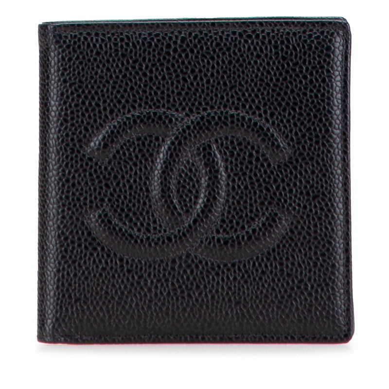 Chanel Coco Mark Caviar Skin Bifold Wallet