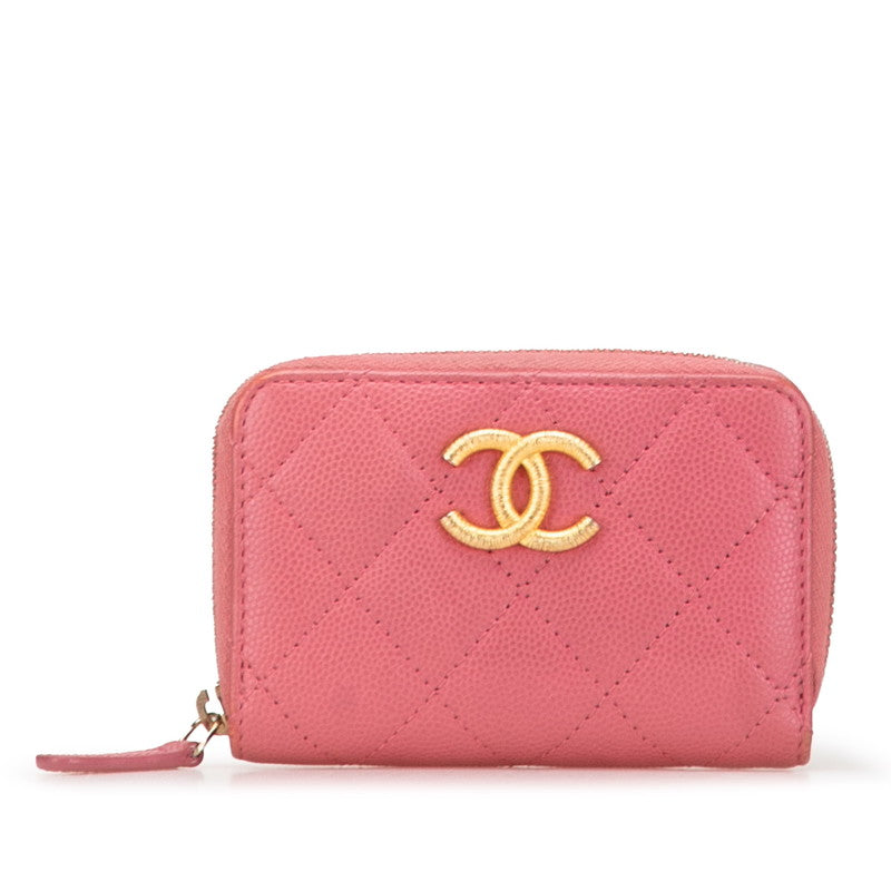 Chanel Coco Mark Matelassé Caviar Card Coin Case Bag