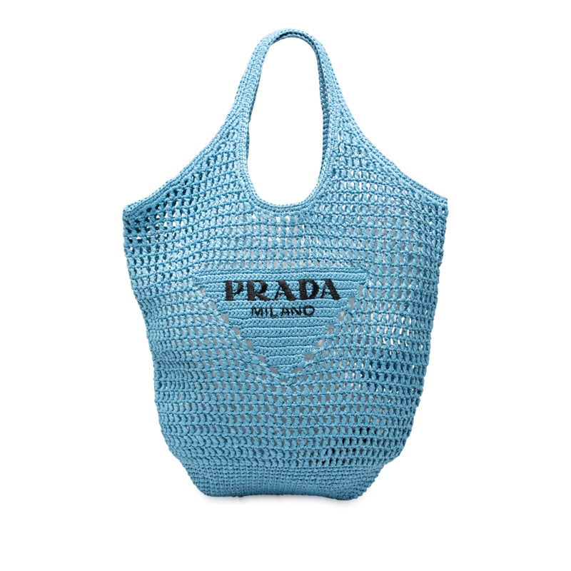 Prada Crochet Handbag Raffia Travel Bag