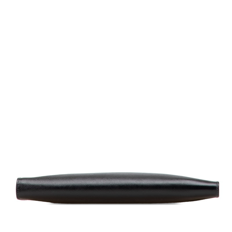 Prada Triangle Plate Clutch Bag Leather Logo Clutch Bag 2