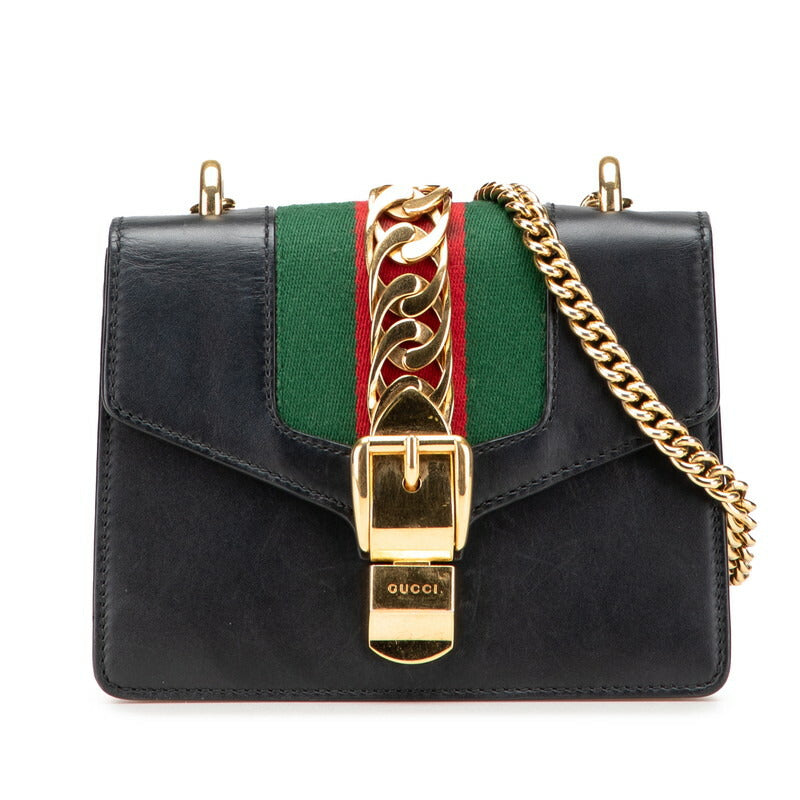 Gucci Sylvie Shoulder Bag Leather Mini