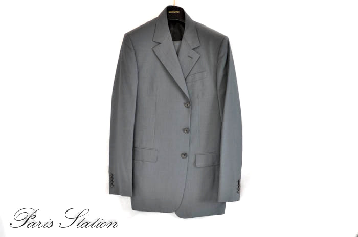 Louis Vuitton Grey Striped Men's Suit Size 56 Fashion Accessory