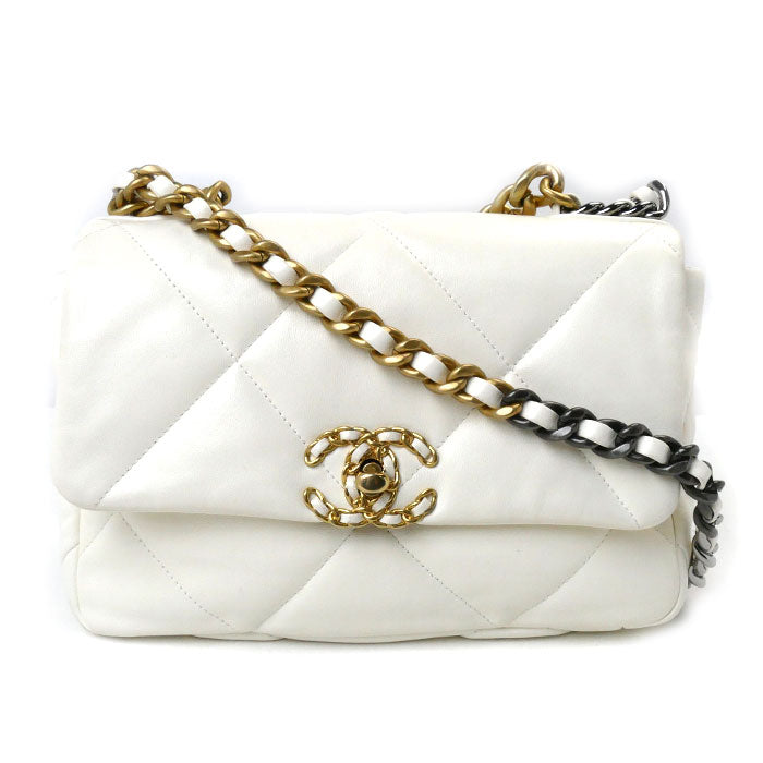 Chanel 19 Chain Shoulder Bag White