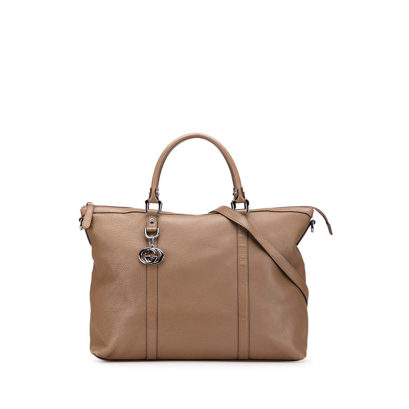 Gucci Interlocking 2Way Bag Leather Travel Bag Bag 1