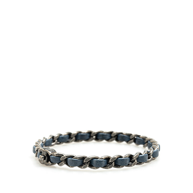 Chanel Metal Leather Coco Mark Turnlock Bracelet B12P