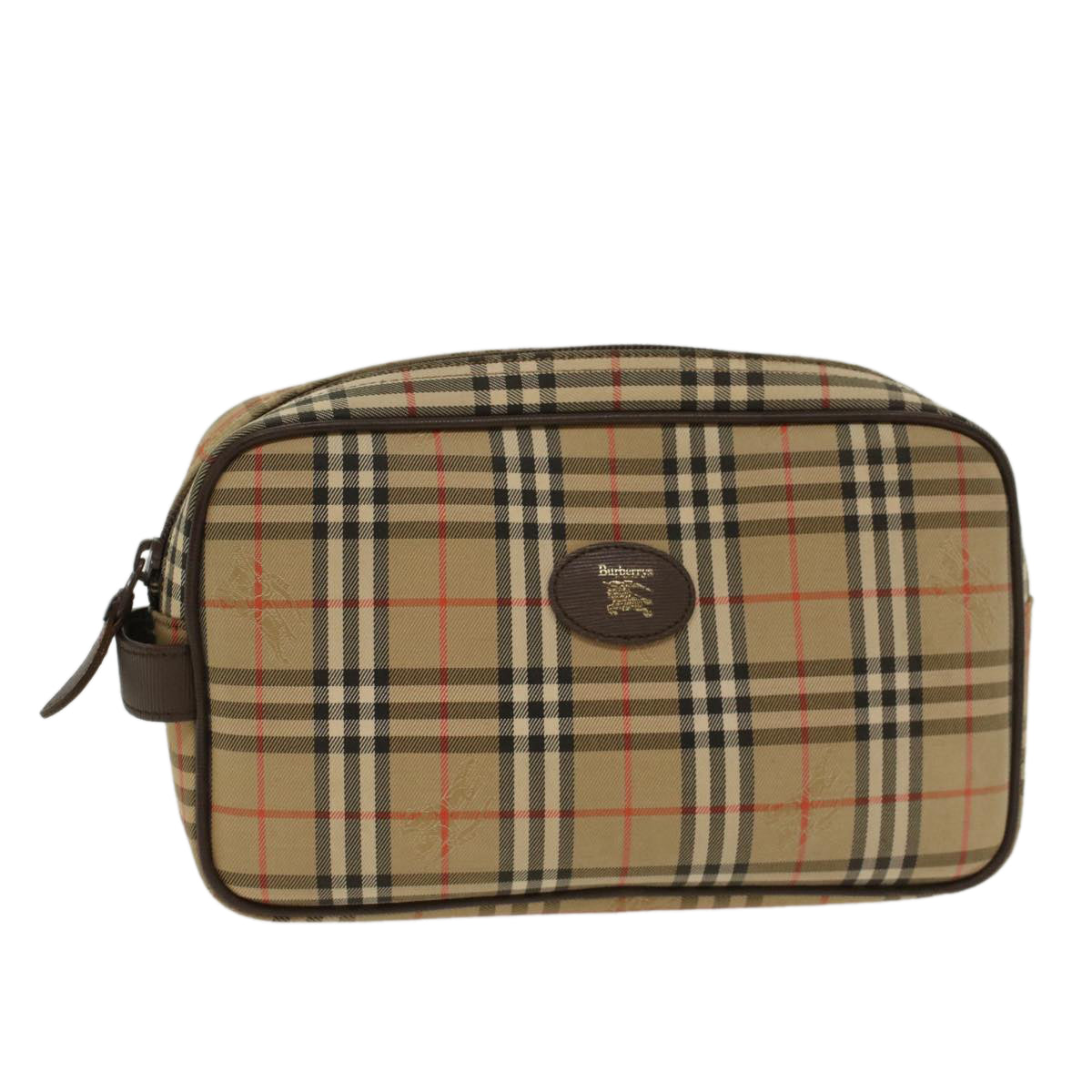 Burberry Luxury ss Nova Check Clutch Bag Auth Ki3166 Nylon Beige