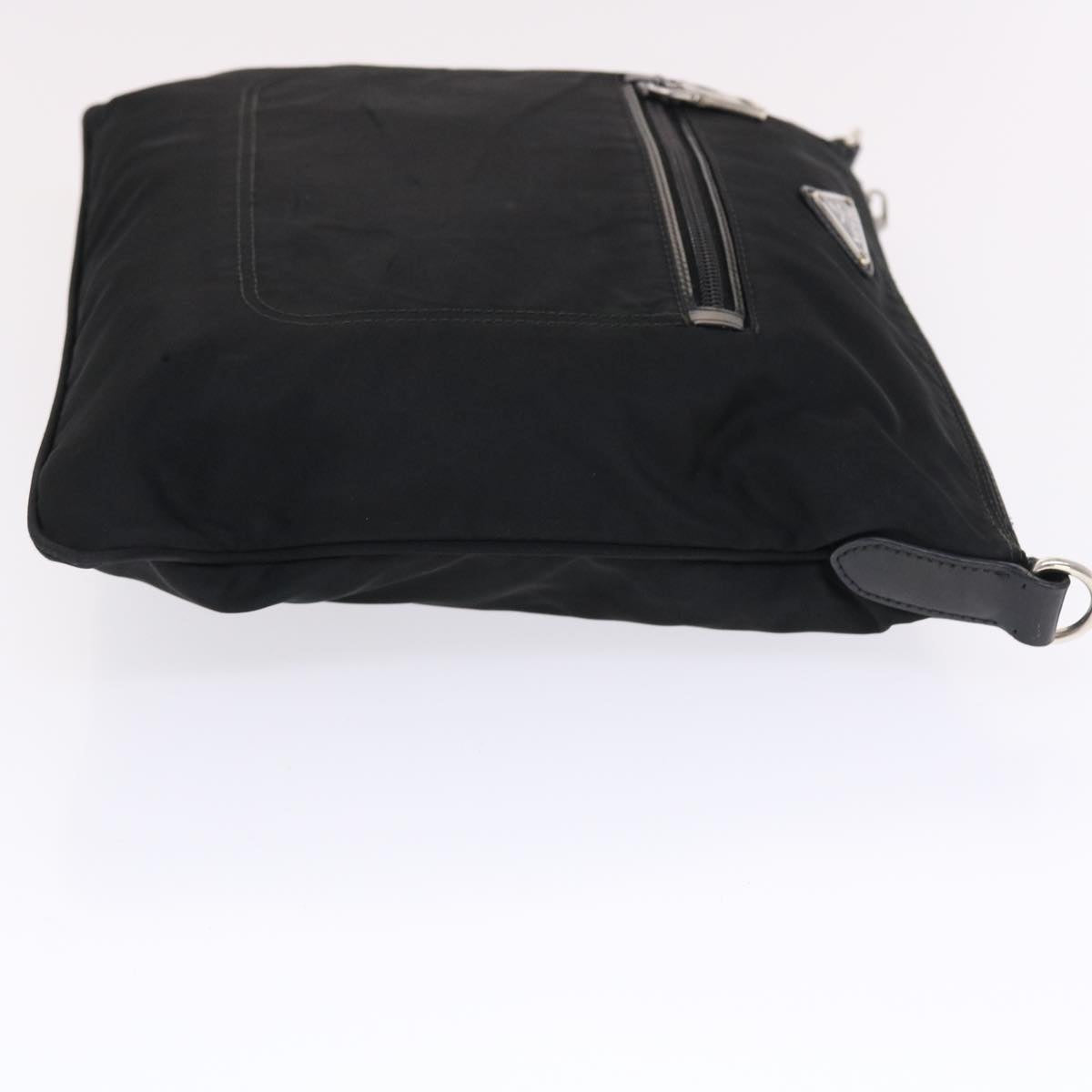 Prada Shoulder Bag Auth Nylon Black Black Auth Ki3273