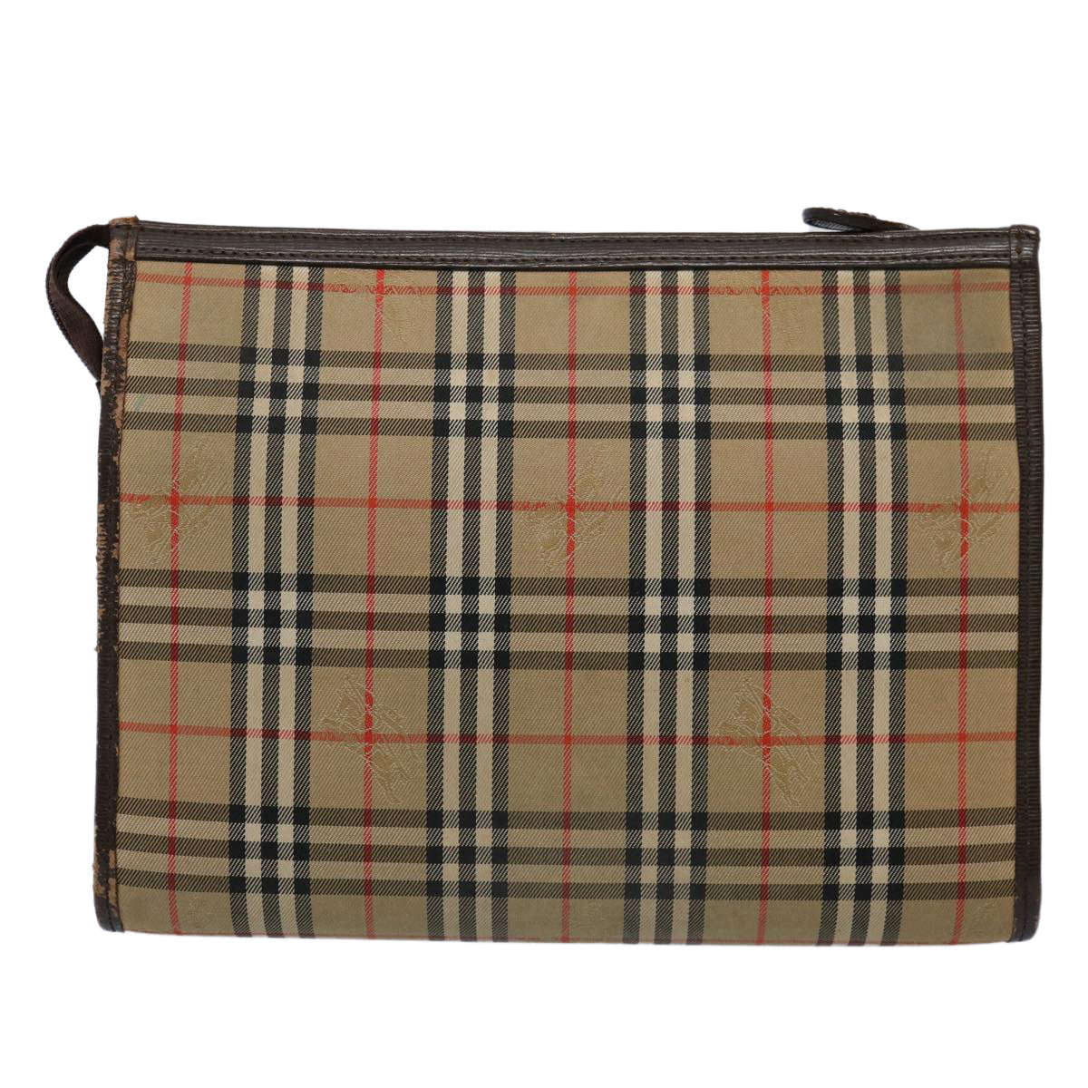 Burberry Luxury ss Nova Check Clutch Bag Auth Ki3865 Canvas Nylon Brown