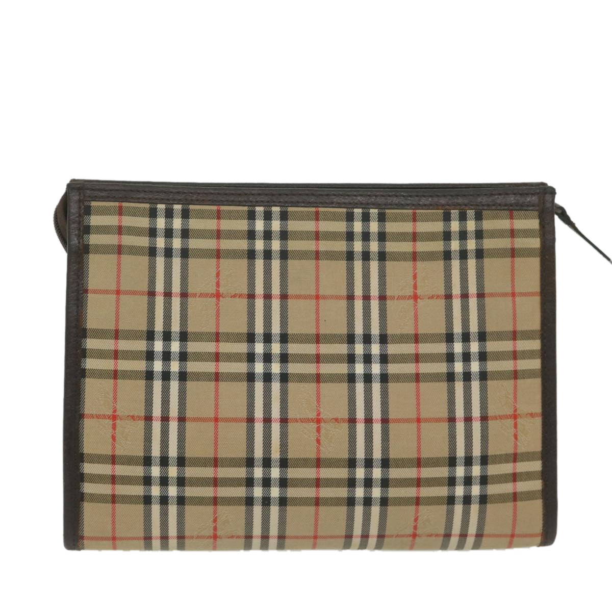 Burberry Luxury ss Nova Check Clutch Bag Auth Ki3989 Canvas Nylon Beige