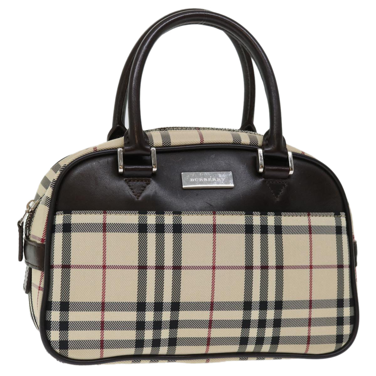 Burberry Luxury Nova Check Hand Bag Auth Ki4265 Nylon Beige Travel Bag