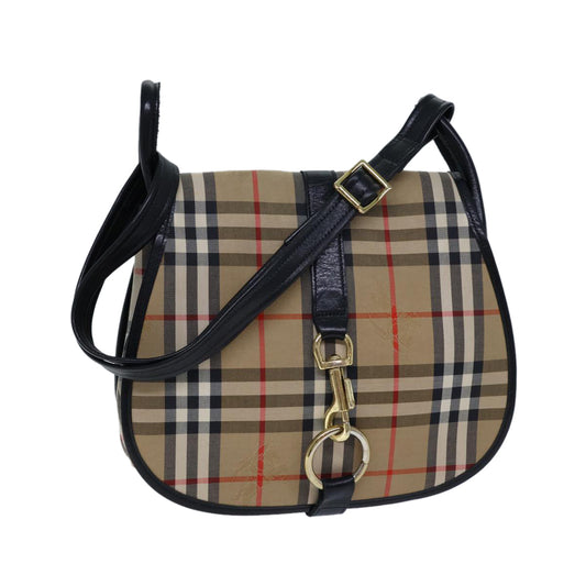 Burberry Luxury ss Nova Check Shoulder Bag Auth Ki4382 Canvas Beige