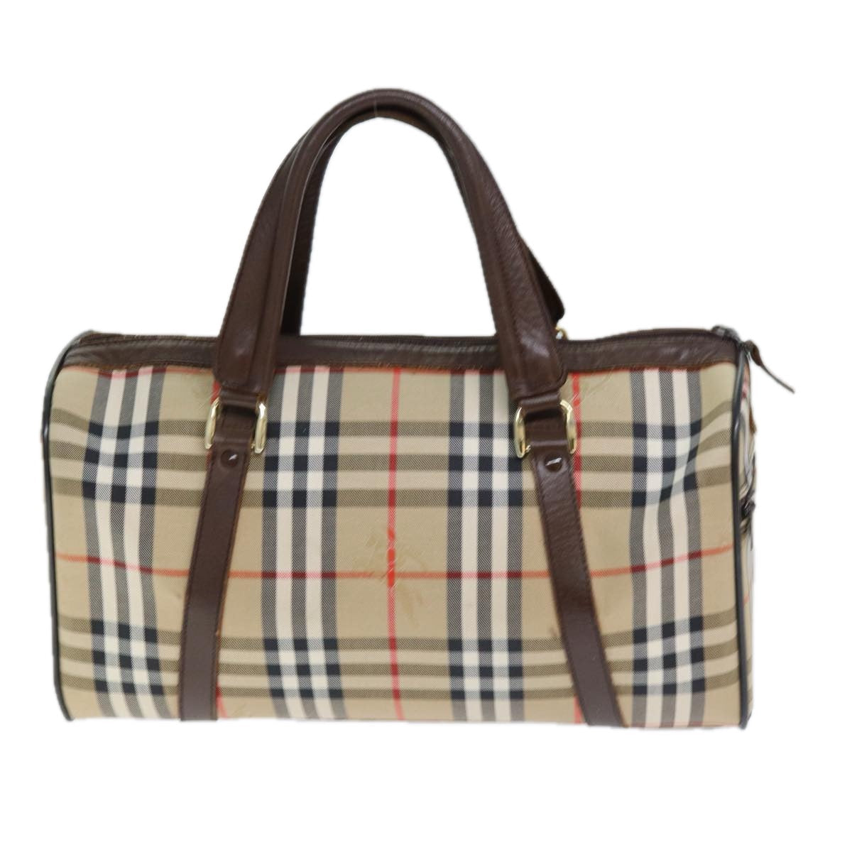 Burberry Luxury ss Nova Check Boston Bag Auth Ki4441 Canvas Beige Travel Bag