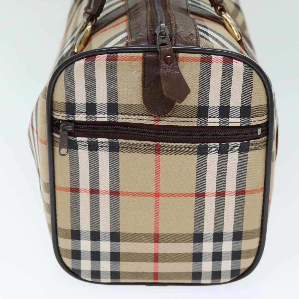 Burberry Luxury ss Nova Check Boston Bag Auth Ki4441 Canvas Beige Travel Bag