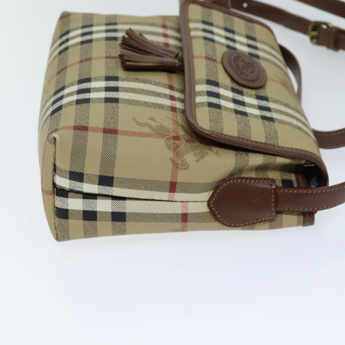 Burberry Luxury ss Nova Check Shoulder Bag Pvc Auth Leather