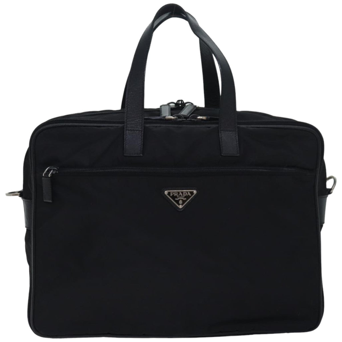 Prada Hand Bag 2Way Auth Nylon Black Travel Bag Black Auth Ki4652