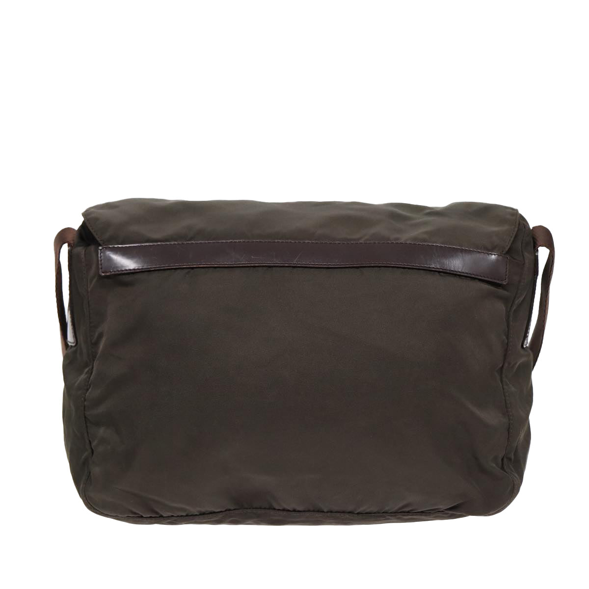 Prada Shoulder Bag Khaki Auth Nylon Silver Silver Auth Ki4728