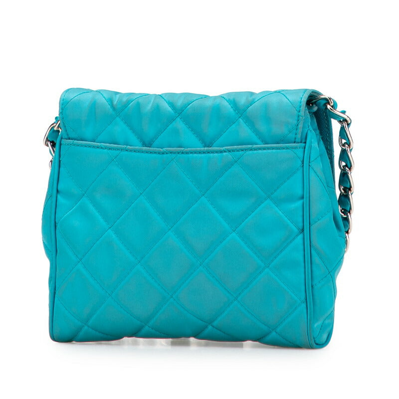 Prada Shoulder Bag Leather Nylon Chain