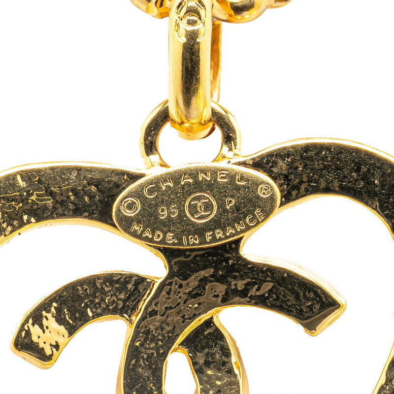 Chanel Gold-Plated Coco Mark Heart Motif Necklace 95P