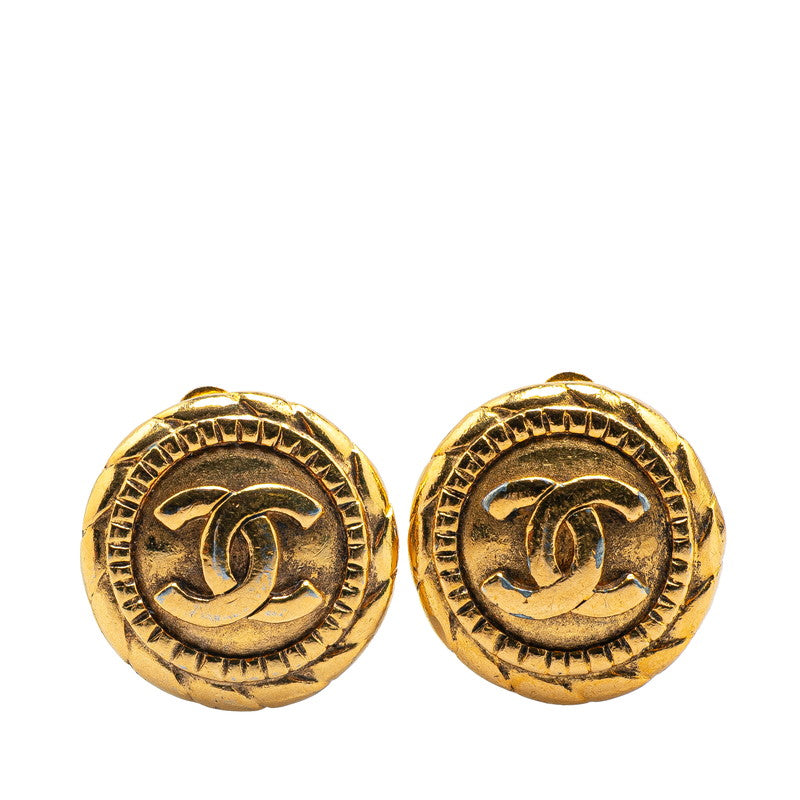 Chanel Gold-plated Coco Mark Earrings Bag