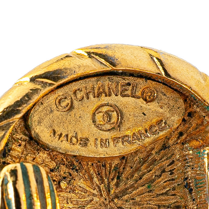 Chanel Gold Plated Coco Mark Earrings Bag