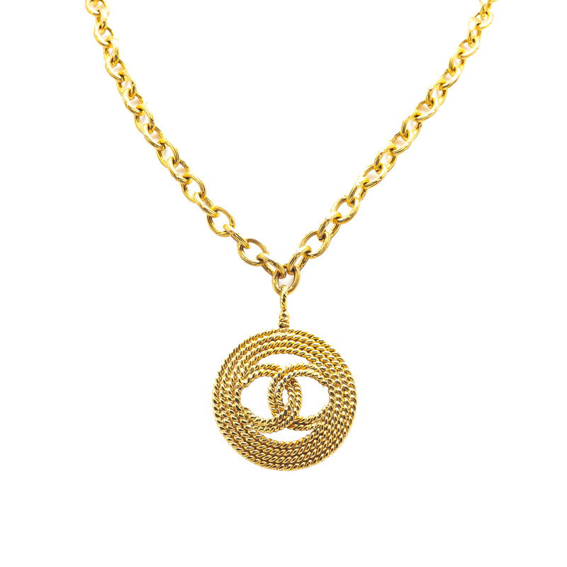 Chanel Coco Mark Round Circle Necklace