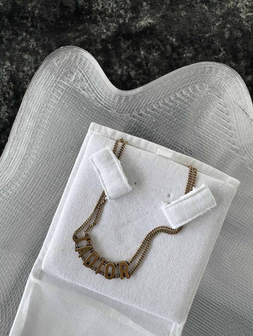 Dior Handbag J'A Choker Necklace Aged Metal Gold Jewelry