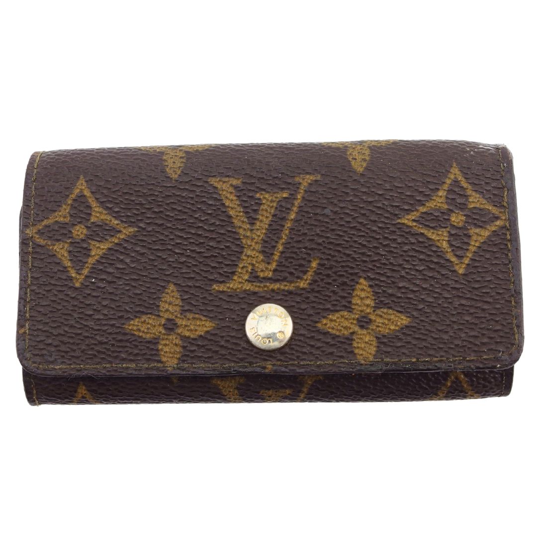 Louis Vuitton Key holder x Brown Beige Gold Key Chain L4648