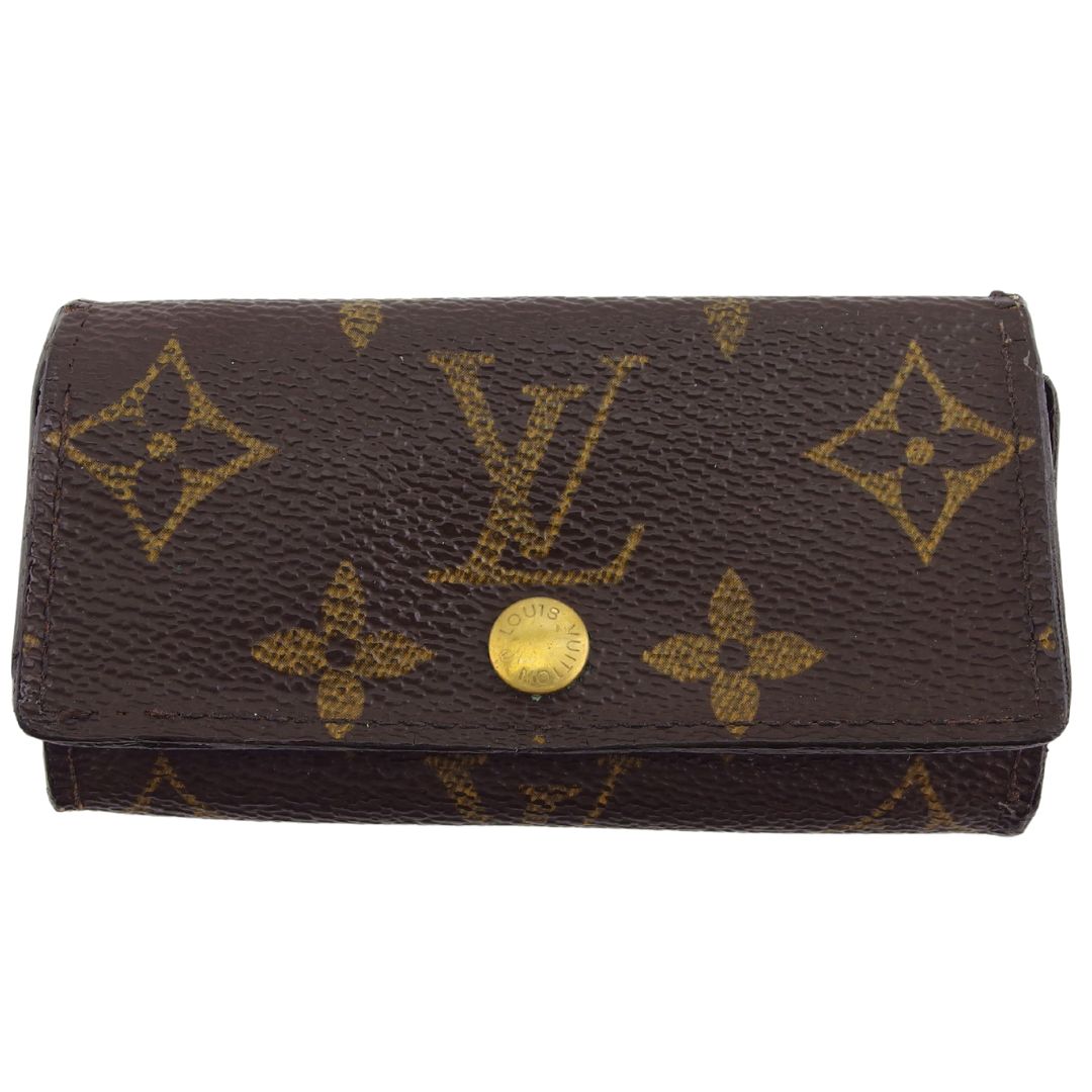 Louis Vuitton Key holder x Brown Beige Gold Key Chain L4657
