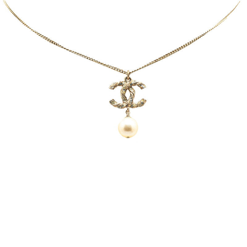 Chanel Coco Mark Pearl Rhinestone Necklace Bag
