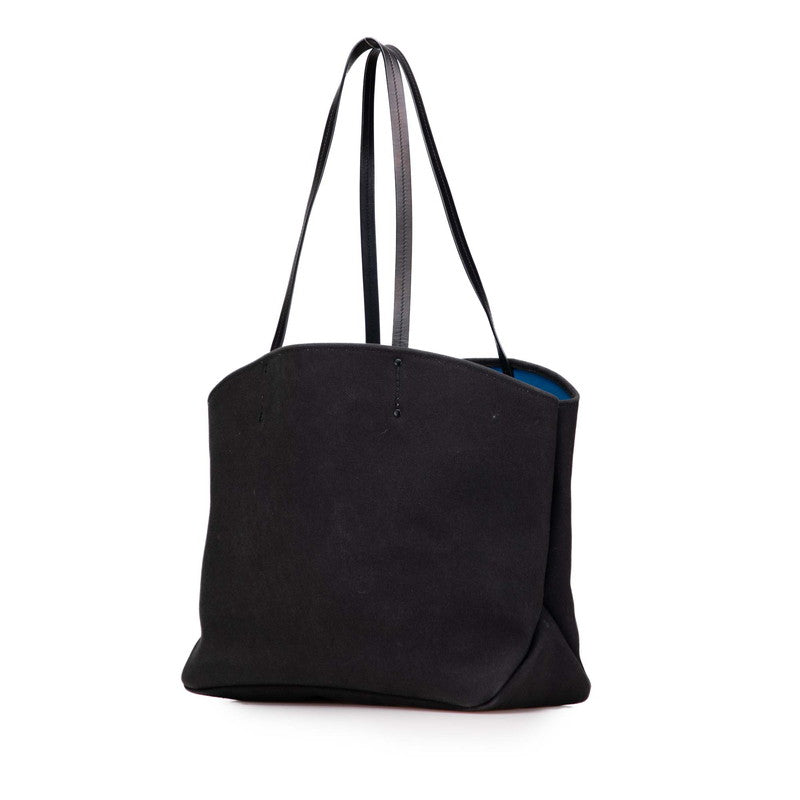 Prada Tote Bag Leather Canvas Logo Leather Tote Bag