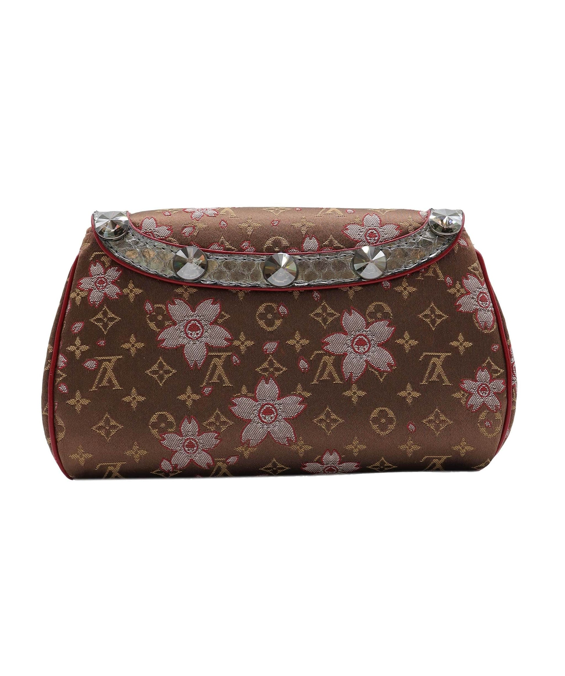 Louis Vuitton Monogram Cherry Blossom Satin Brown Griotte Fashion Accessory