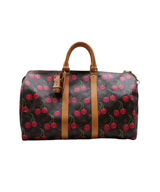 Louis Vuitton Monogram Cherry Keepall 45 Boston Bag LV 101674S