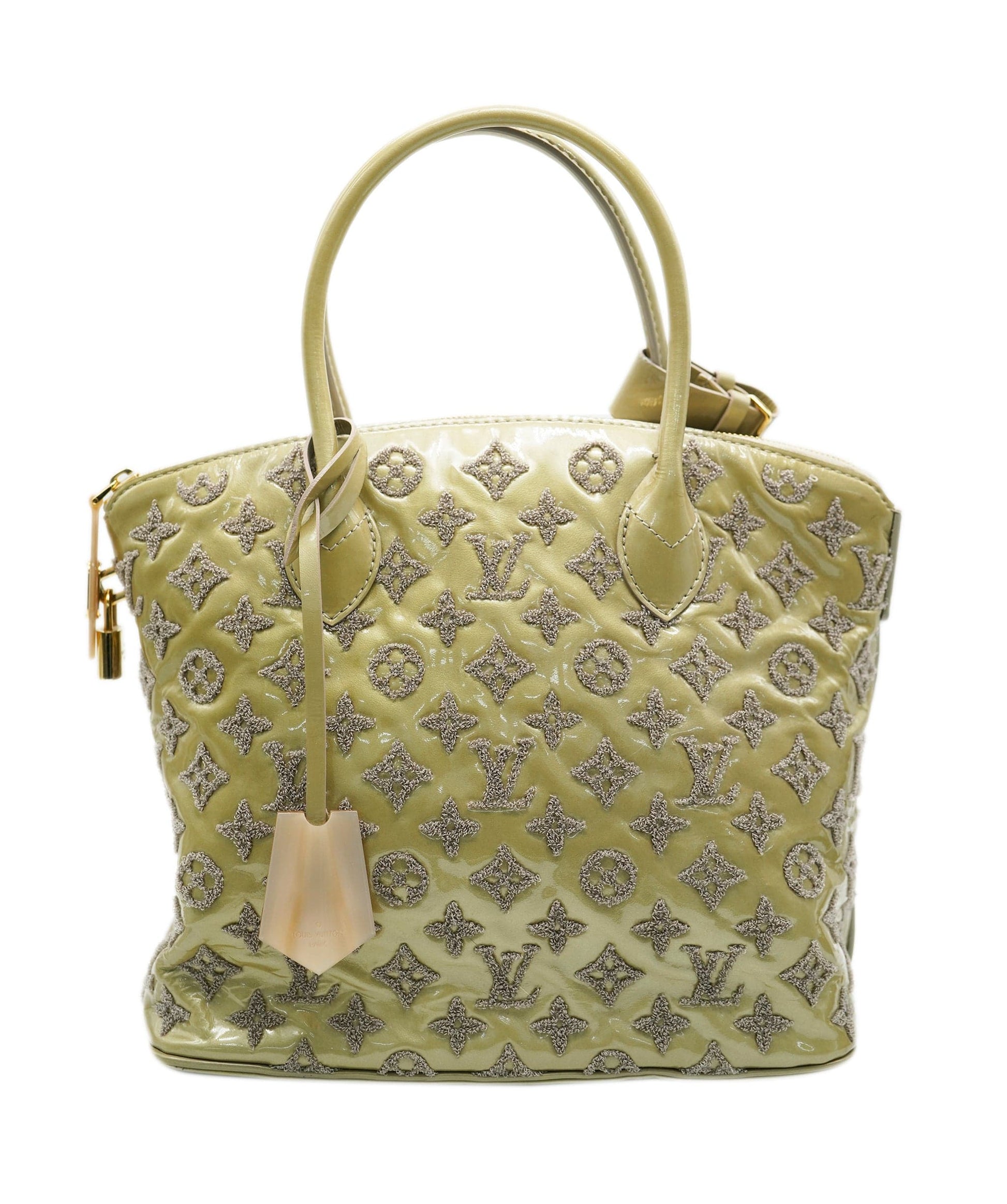 Louis Vuitton grey patent monnogrammed bag  AVC1962