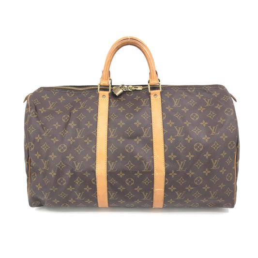 Louis Vuitton Monogram Keepall 50 Bag Brown