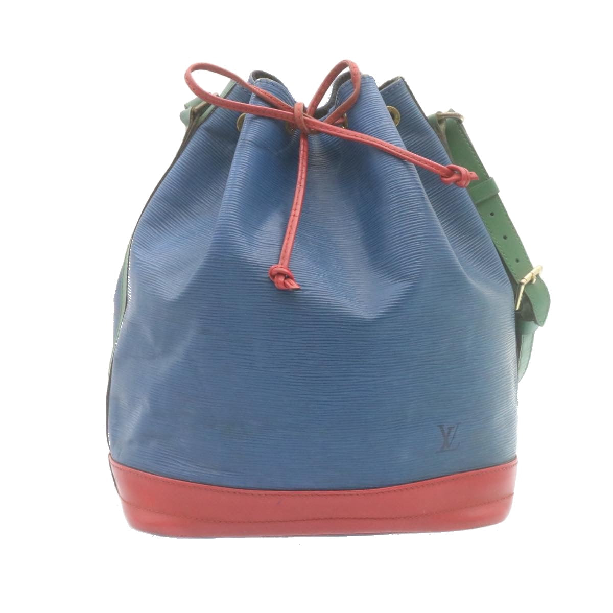 LOUIS VUITTON Epi Tricolor Noe Shoulder Bag Blue Red Green M44082 LV lt292