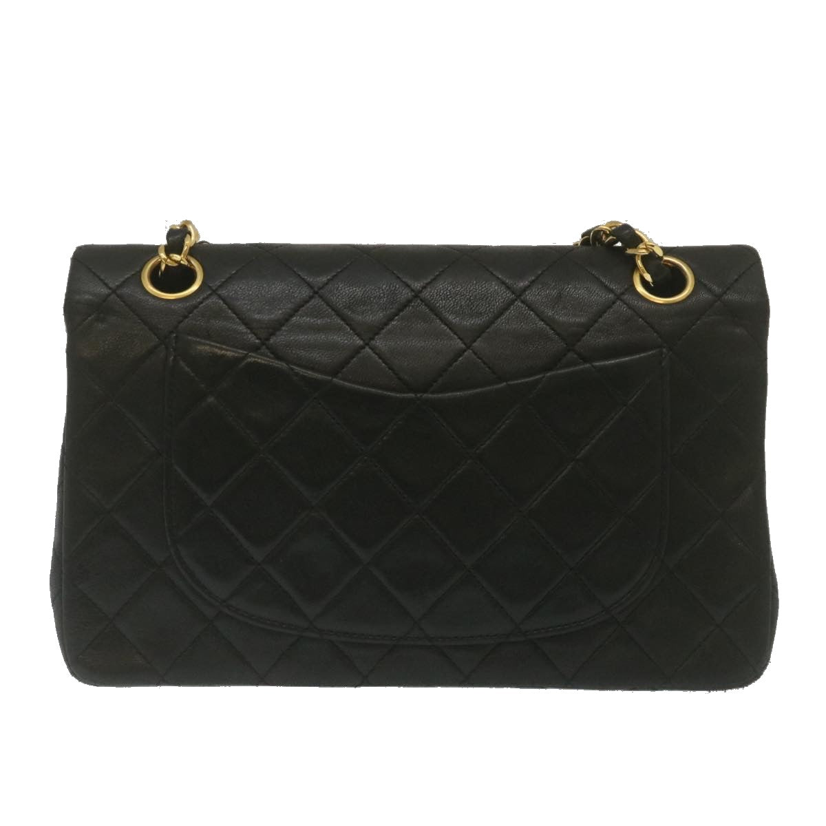 Chanel Classic Matelasse  Chain New Shoulder Bag Lamb Skin Black Auth A