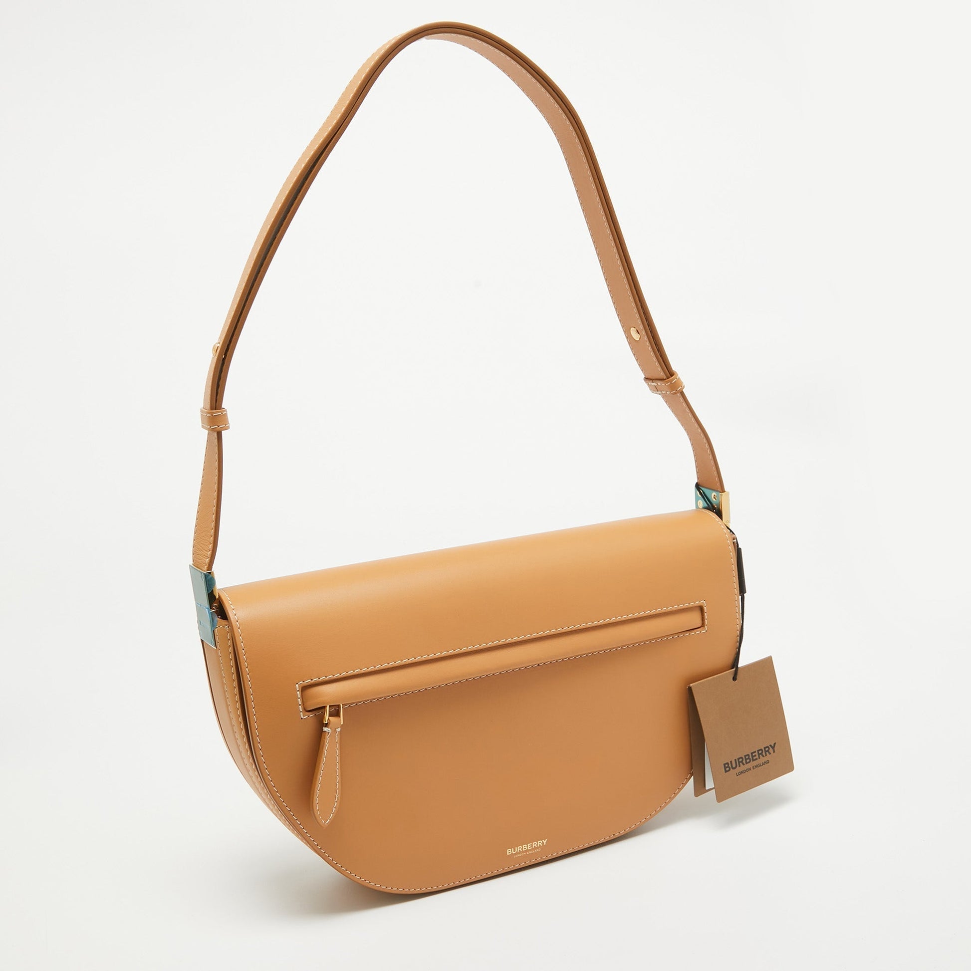 Burberry Luxury Warm Sand Olympia Shoulder Bag Leather Medium