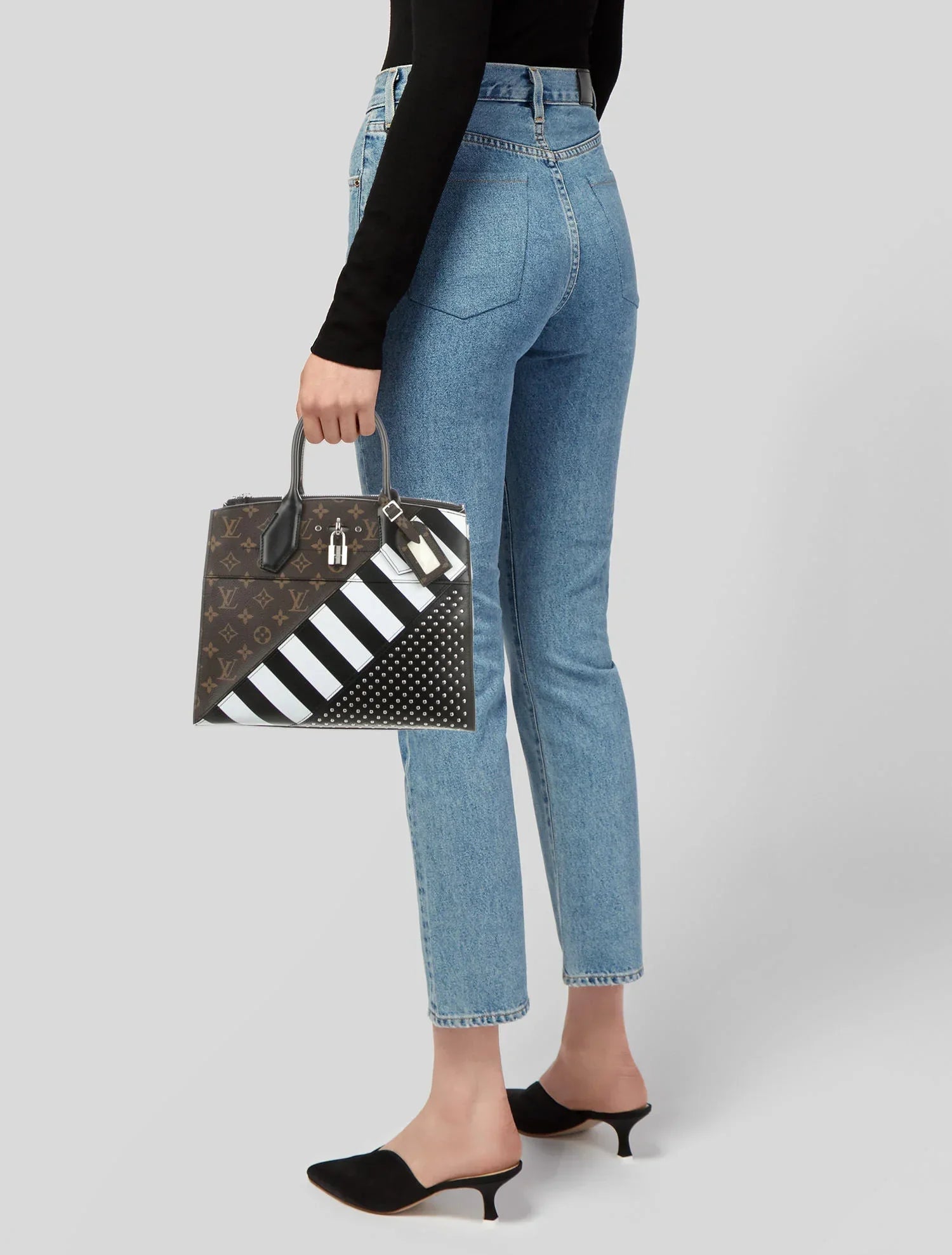 Louis Vuitton CITY STEAMER STUD MM Monogram Calfskin Mini Bag