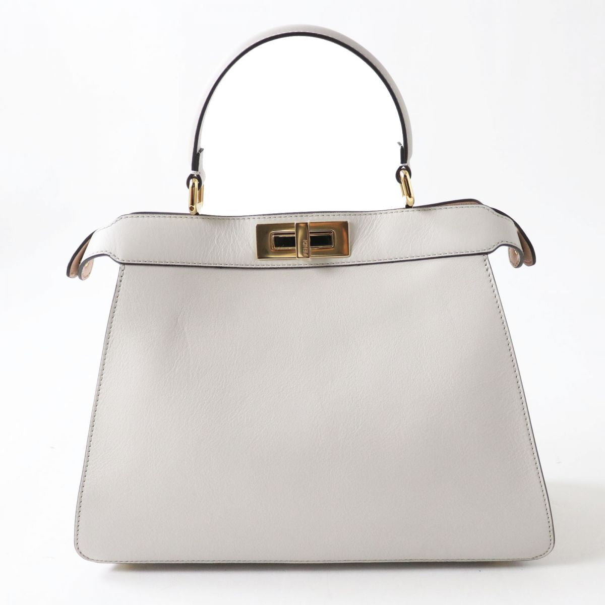 Fendi Shoulder Bag Light Leather Metal Gold