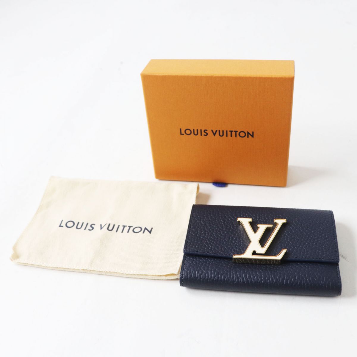 Louis Vuitton Tri-fold Marine Leather Wallet Case