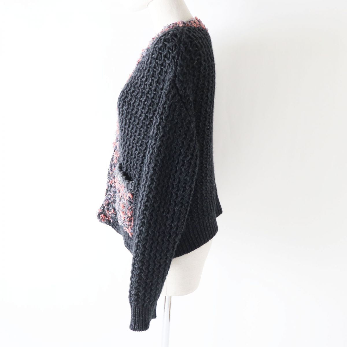 Chanel Cashmere Cardigan Coco Mark Button Handbag