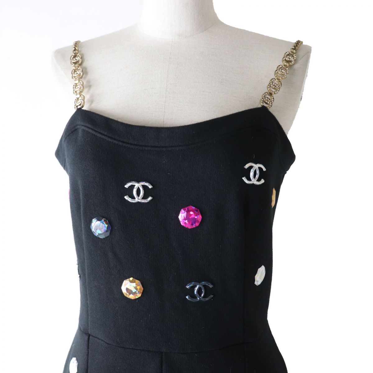 Chanel COCO Mark Rhinestone Jumpsuit 38